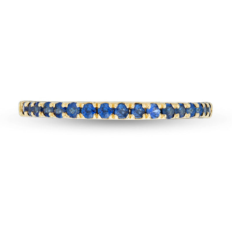 Blue Sapphire Petite Stackable Band in Solid 10K Yellow Gold