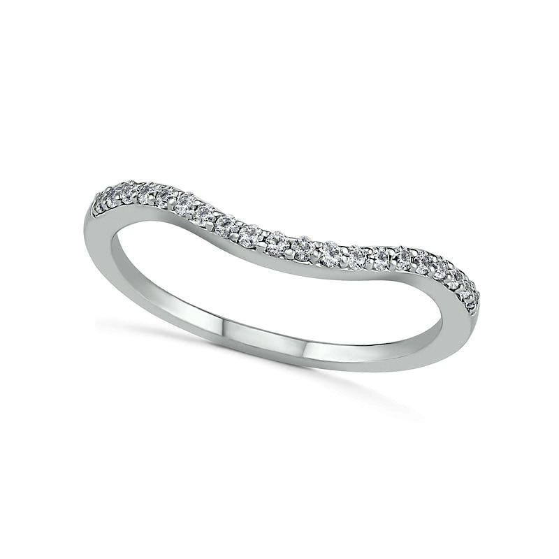 7.0mm White Lab-Created Sapphire Geometric Pointed Split Shank Bridal Engagement Ring Set in Sterling Silver
