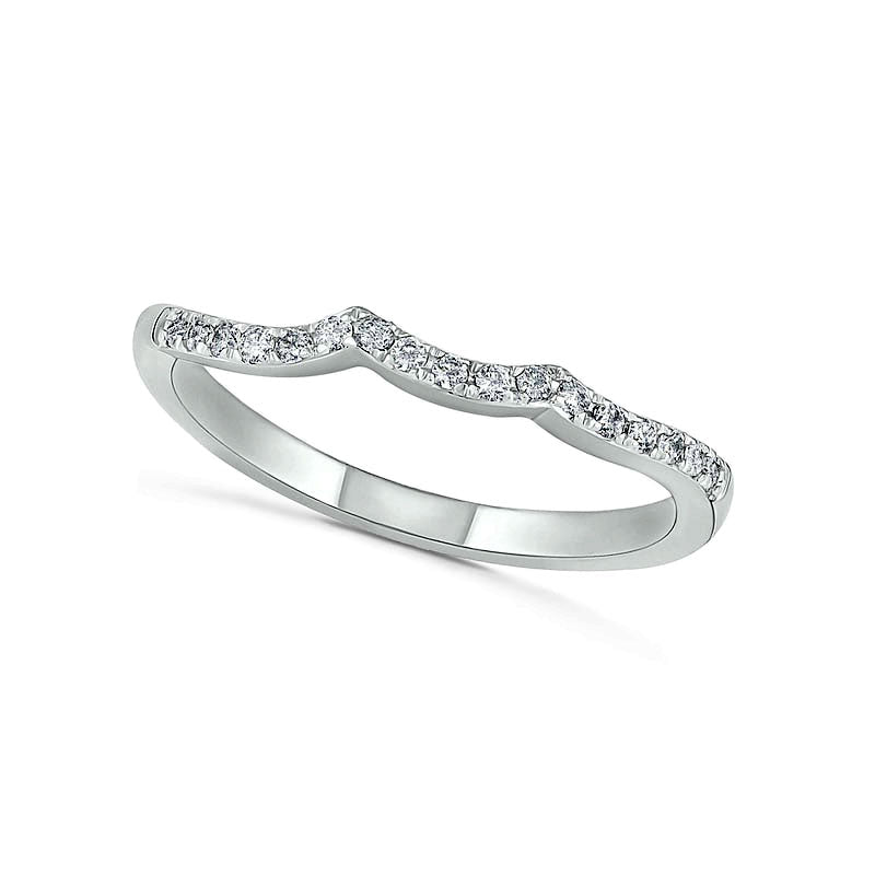 7.0mm Aquamarine and 0.38 CT. T.W. Natural Diamond Bypass Leaf Shank Bridal Engagement Ring Set in Solid 10K White Gold