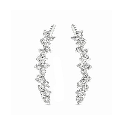 0.5 CT. T.W. Diamond Scattered Crawler Earrings in 10K White Gold