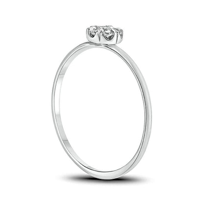 0.10 CT. T.W. Composite Natural Diamond Flower Promise Ring in Solid 10K White Gold