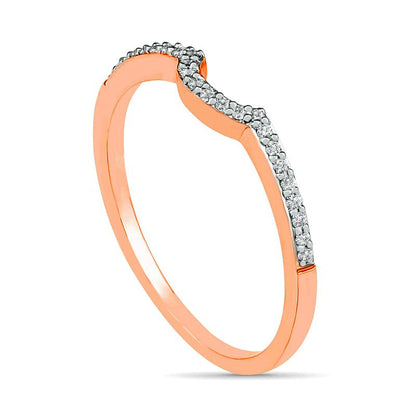 0.33 CT. T.W. Composite Natural Diamond Bridal Engagement Ring Set in Solid 10K Rose Gold