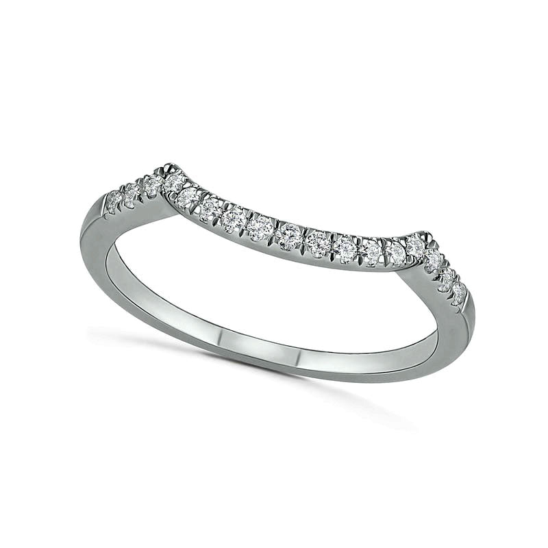 6.0mm White Lab-Created Sapphire Swirl Frame Twist Split Shank Bridal Engagement Ring Set in Sterling Silver