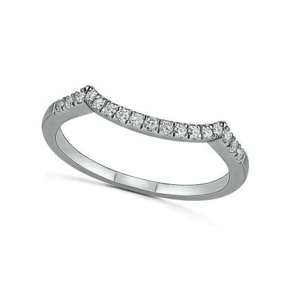 6.0mm White Lab-Created Sapphire Swirl Frame Twist Split Shank Bridal Engagement Ring Set in Sterling Silver