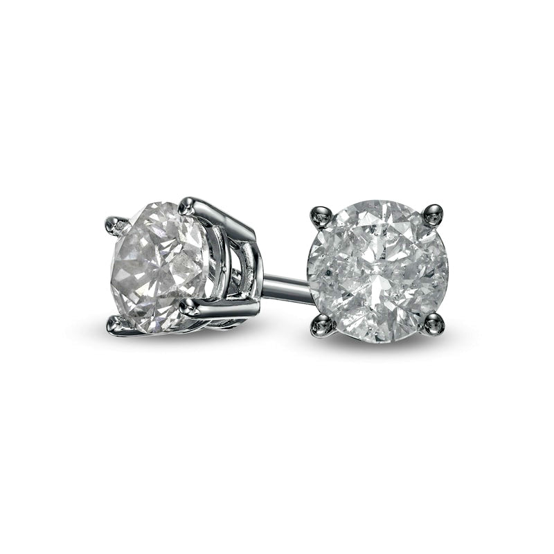 0.63 CT. T.W. Diamond Solitaire Stud Earrings in 10K White Gold (I/I3)