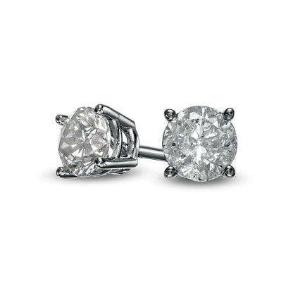 0.63 CT. T.W. Diamond Solitaire Stud Earrings in 10K White Gold (I/I3)