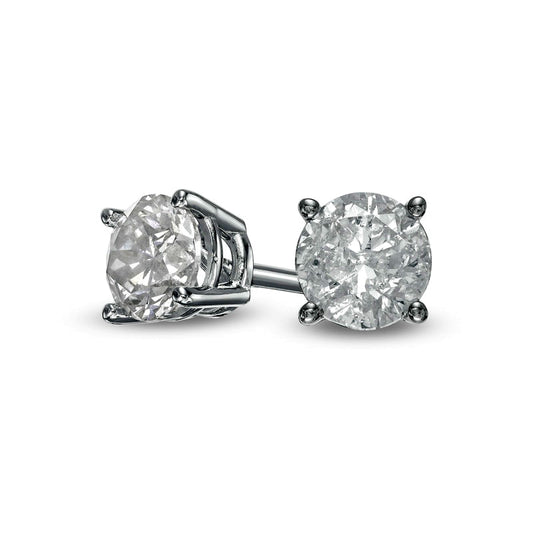 0.63 CT. T.W. Diamond Solitaire Stud Earrings in 10K White Gold (I/I3)