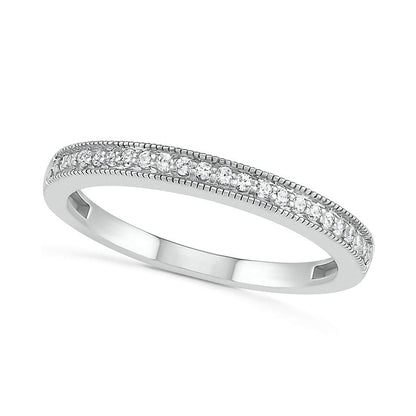 0.75 CT. T.W. Composite Natural Diamond Elongated Octagonal Frame Antique Vintage-Style Bridal Engagement Ring Set in Solid 10K White Gold