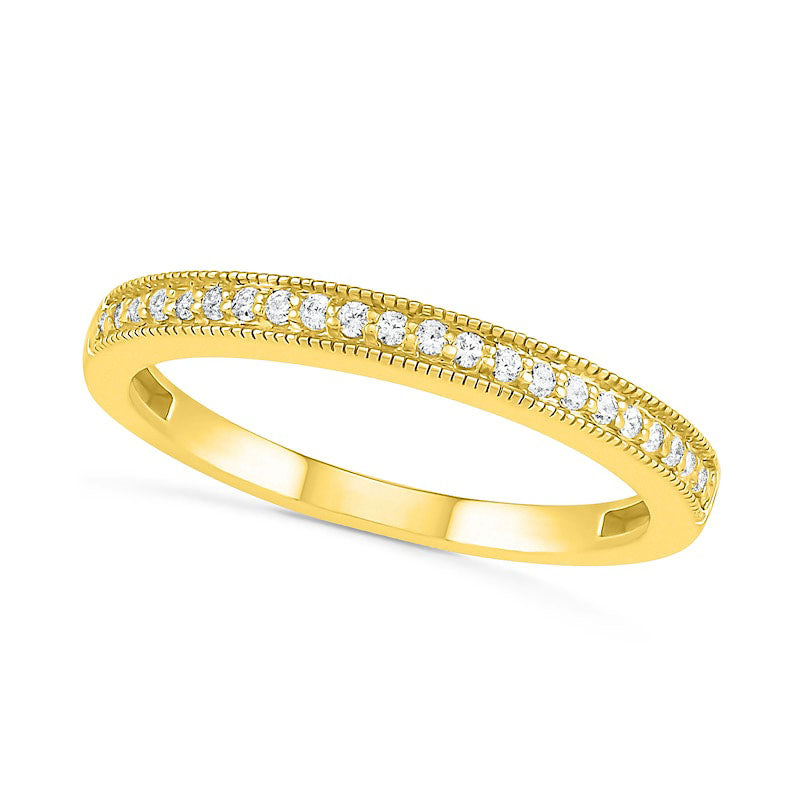 0.75 CT. T.W. Composite Natural Diamond Elongated Octagonal Frame Antique Vintage-Style Bridal Engagement Ring Set in Solid 10K Yellow Gold