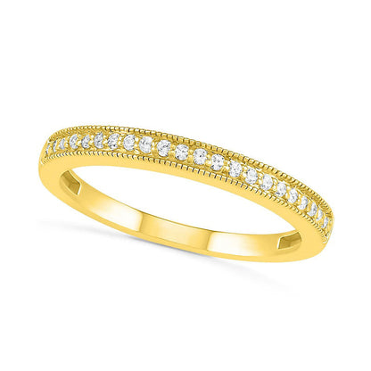 0.75 CT. T.W. Composite Natural Diamond Elongated Octagonal Frame Antique Vintage-Style Bridal Engagement Ring Set in Solid 10K Yellow Gold