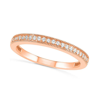 0.75 CT. T.W. Composite Natural Diamond Elongated Octagonal Frame Antique Vintage-Style Bridal Engagement Ring Set in Solid 10K Rose Gold