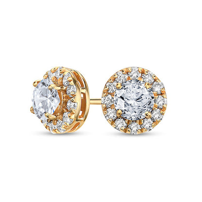 1.25 CT. T.W. Diamond Frame Stud Earrings in 10K Gold