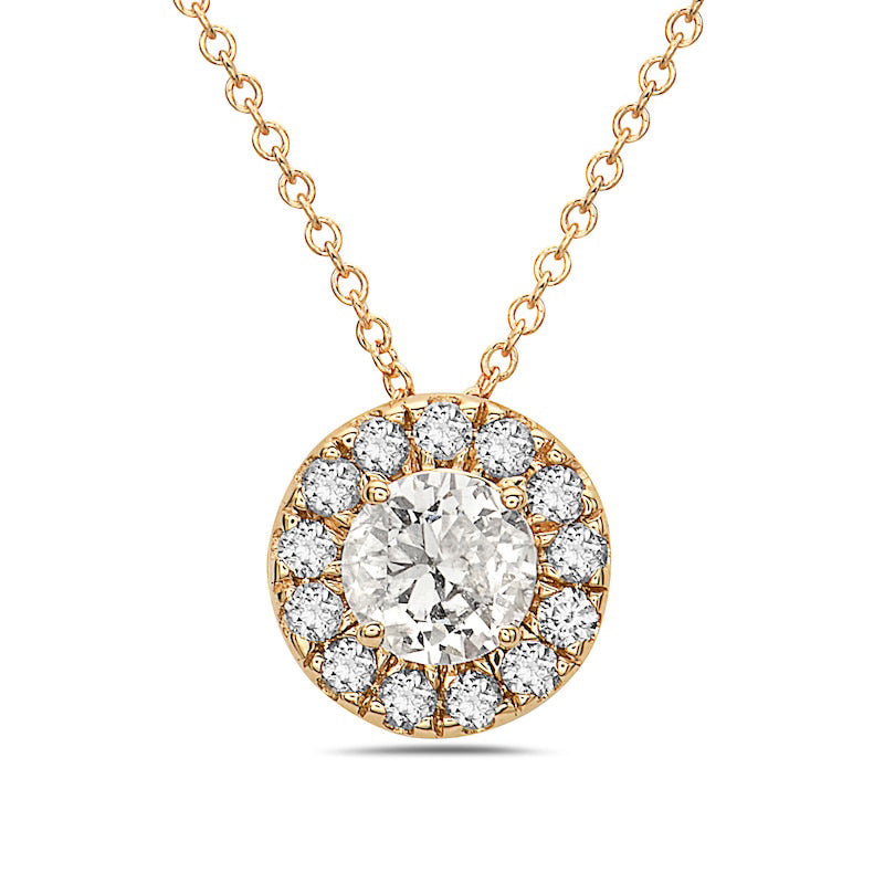0.33 CT. T.W. Natural Diamond Frame Pendant in 10K Yellow Gold