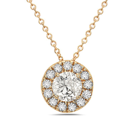 0.33 CT. T.W. Natural Diamond Frame Pendant in 10K Yellow Gold