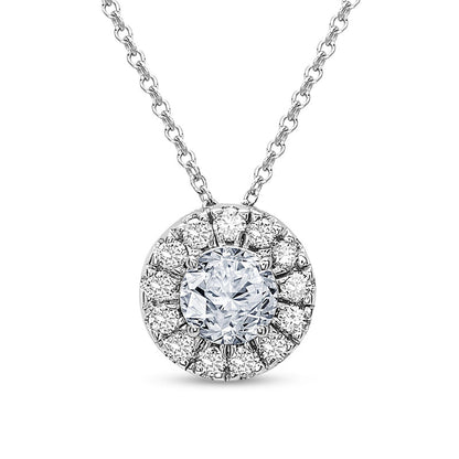 0.5 CT. T.W. Natural Diamond Frame Pendant in 10K White Gold