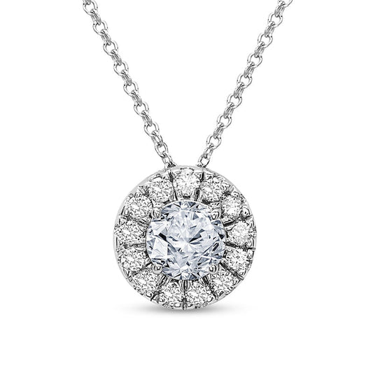 0.5 CT. T.W. Natural Diamond Frame Pendant in 10K White Gold
