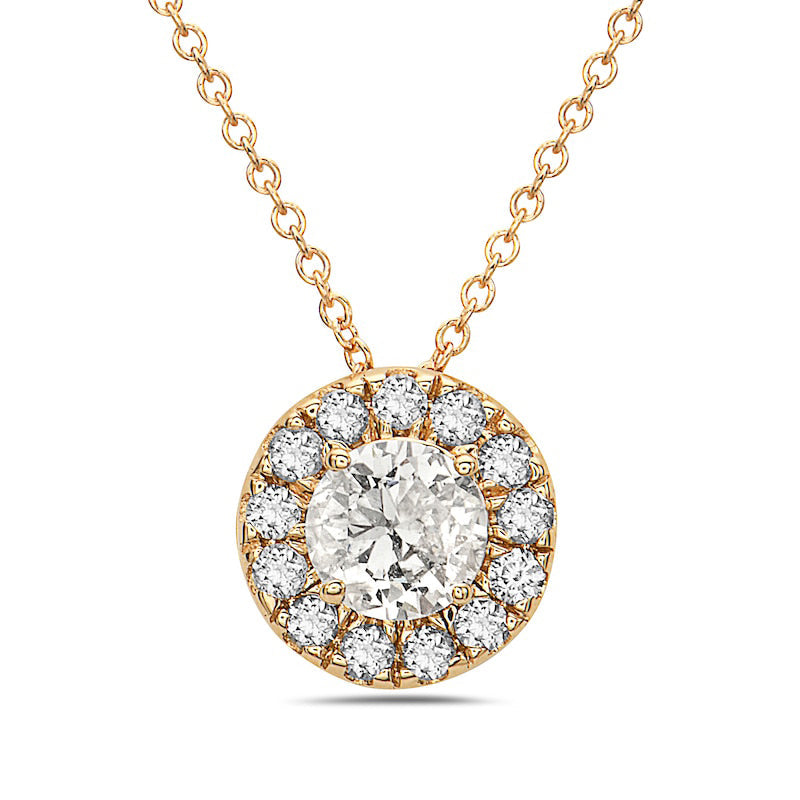 0.5 CT. T.W. Natural Diamond Frame Pendant in 10K Yellow Gold