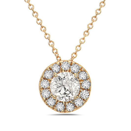 0.5 CT. T.W. Natural Diamond Frame Pendant in 10K Yellow Gold
