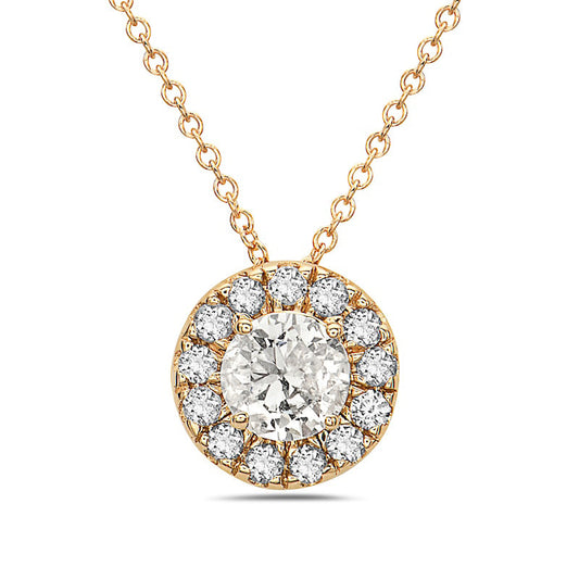 0.75 CT. T.W. Natural Diamond Frame Pendant in 10K Yellow Gold