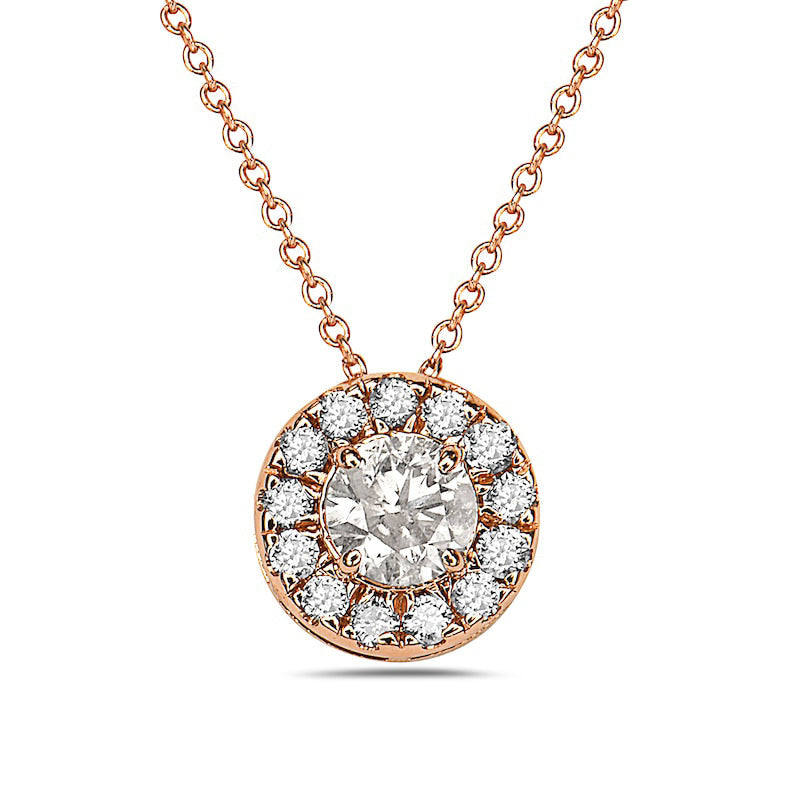 0.75 CT. T.W. Natural Diamond Frame Pendant in 10K Rose Gold