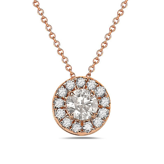0.75 CT. T.W. Natural Diamond Frame Pendant in 10K Rose Gold
