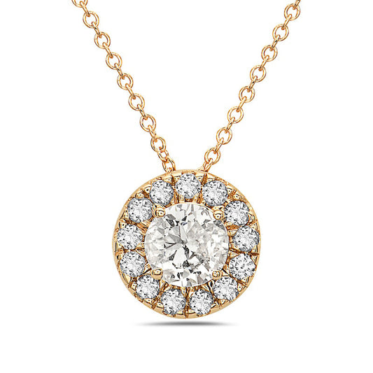 1 CT. T.W. Natural Diamond Frame Pendant in 10K Yellow Gold