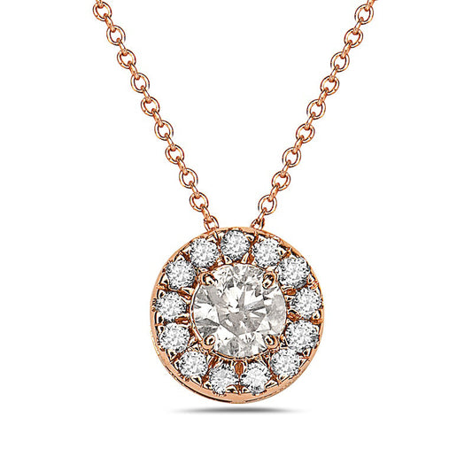 1 CT. T.W. Natural Diamond Frame Pendant in 10K Rose Gold