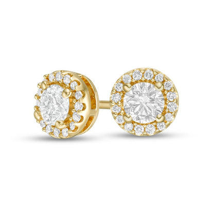 0.5 CT. T.W. Diamond Frame Stud Earrings in 14K Gold (I/I2)