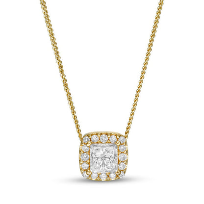 0.33 CT. T.W. Princess-Cut Natural Diamond Frame Pendant in 14K Gold (I/I2)