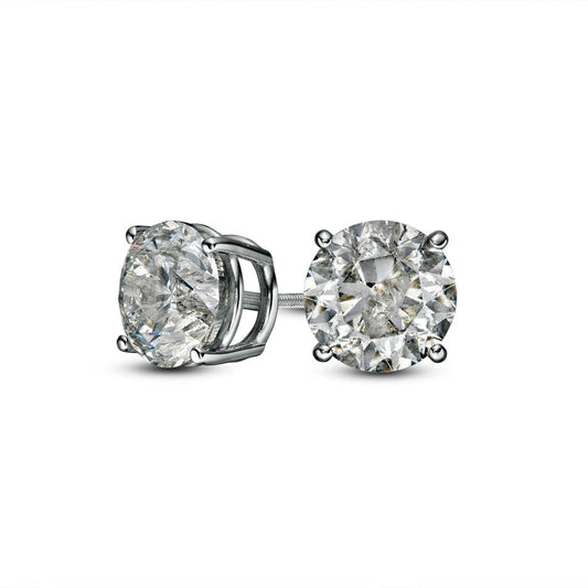 4 CT. T.W. Diamond Solitaire Stud Earrings in 10K White Gold (I/I3)