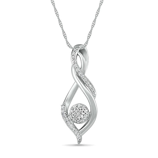 0.17 CT. T.W. Composite Natural Diamond Infinity Loop Pendant in Sterling Silver
