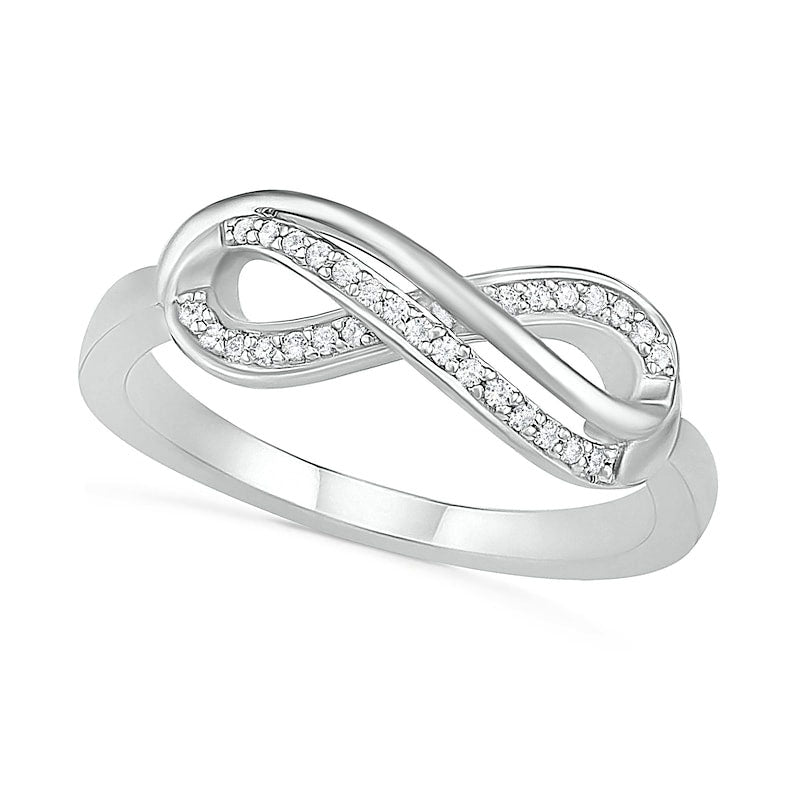 0.13 CT. T.W. Natural Diamond Infinity Loop Ring in Sterling Silver