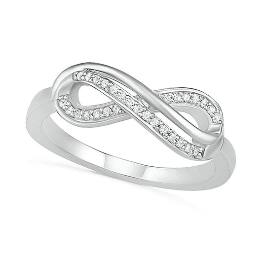 0.13 CT. T.W. Natural Diamond Infinity Loop Ring in Sterling Silver