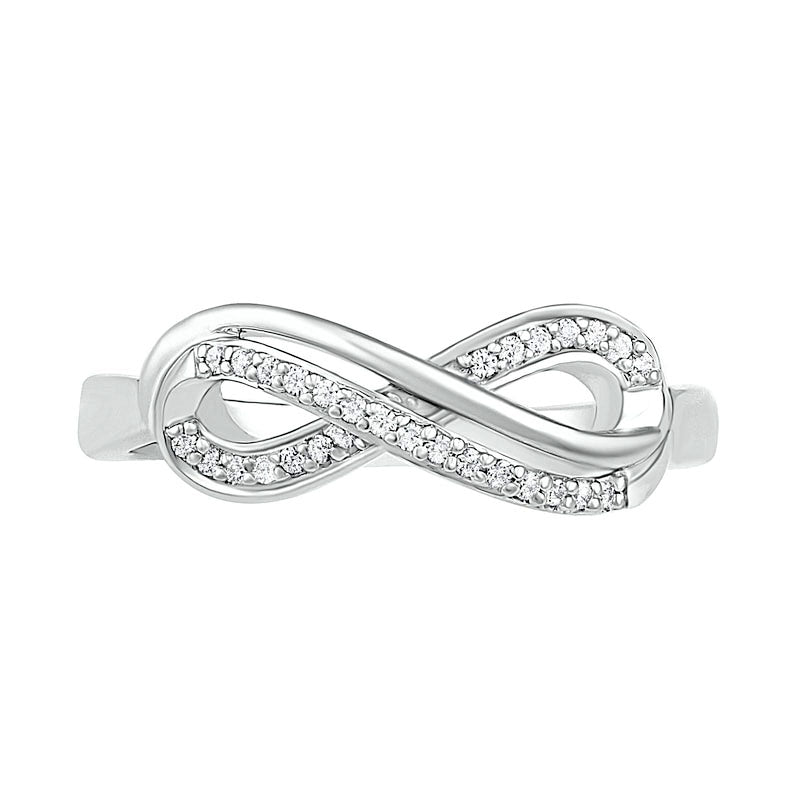 0.13 CT. T.W. Natural Diamond Infinity Loop Ring in Sterling Silver