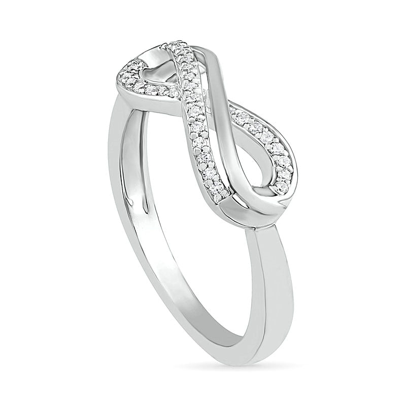 0.13 CT. T.W. Natural Diamond Infinity Loop Ring in Sterling Silver