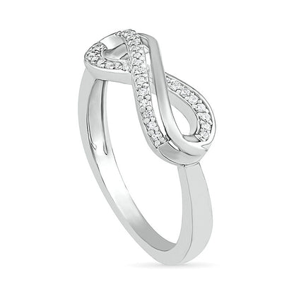 0.13 CT. T.W. Natural Diamond Infinity Loop Ring in Sterling Silver