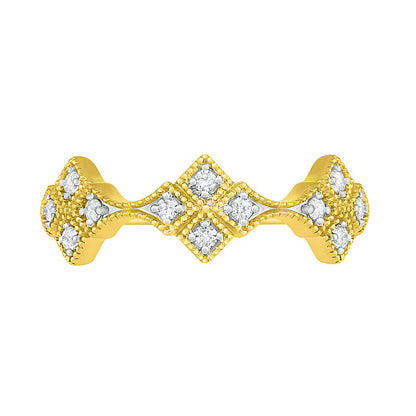0.13 CT. T.W. Composite Natural Diamond Trio Ring in Solid 10K Yellow Gold
