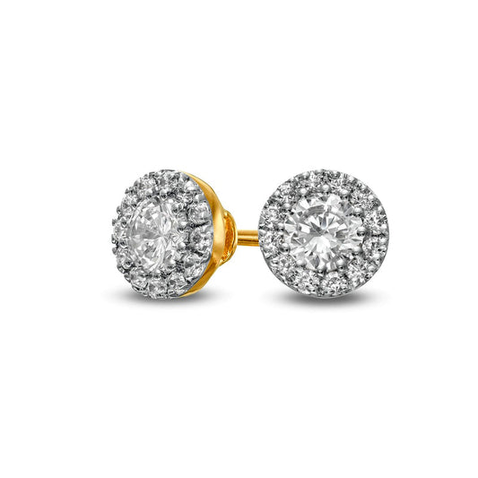 0.38 CT. T.W. Diamond Frame Stud Earrings in 10K Gold