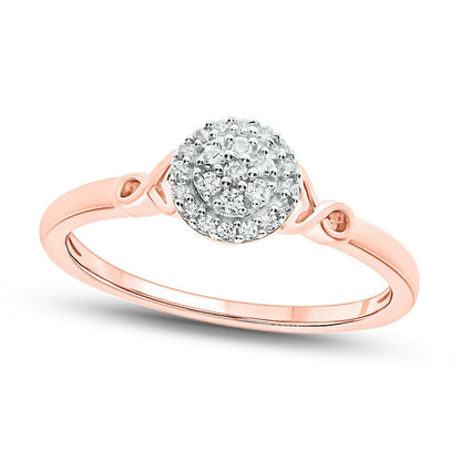 0.17 CT. T.W. Composite Natural Diamond Frame Ichthus Promise Ring in Solid 10K Rose Gold