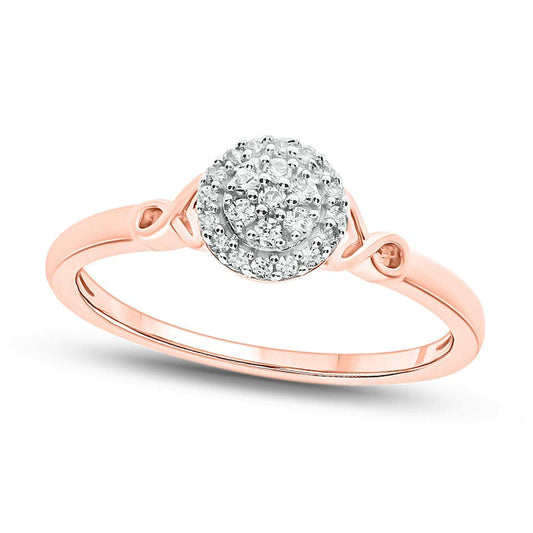 0.17 CT. T.W. Composite Natural Diamond Frame Ichthus Promise Ring in Solid 10K Rose Gold