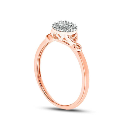 0.17 CT. T.W. Composite Natural Diamond Frame Ichthus Promise Ring in Solid 10K Rose Gold