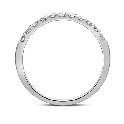 0.38 CT. T.W. Natural Diamond Eleven Stone Anniversary Band in Solid 10K White Gold