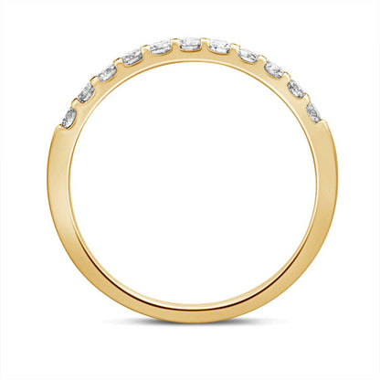 0.38 CT. T.W. Natural Diamond Eleven Stone Anniversary Band in Solid 10K Yellow Gold