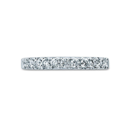 0.50 CT. T.W. Natural Diamond Eleven Stone Anniversary Band in Solid 14K White Gold