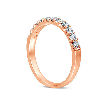 0.50 CT. T.W. Natural Diamond Eleven Stone Anniversary Band in Solid 14K Rose Gold