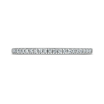 0.75 CT. T.W. Princess-Cut Natural Diamond Tilted Frame Antique Vintage-Style Bridal Engagement Ring Set in Solid 10K White Gold