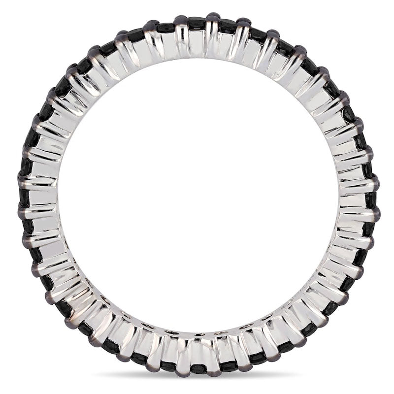 1.0 CT. T.W. Black Enhanced Natural Diamond Eternity Band in Solid 10K White Gold