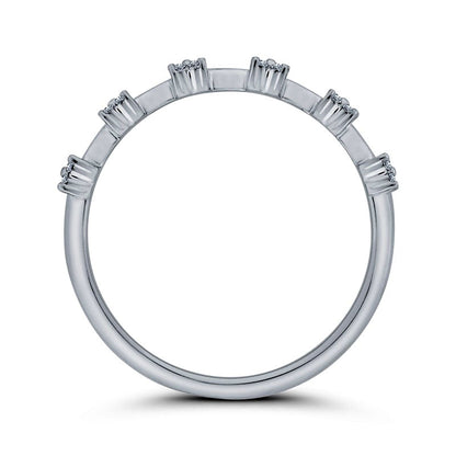 0.13 CT. T.W. Quad Natural Diamond Band in Solid 10K White Gold