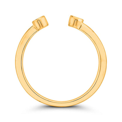 0.07 CT. T.W. Natural Diamond Two Stone Open Ring in Solid 10K Yellow Gold