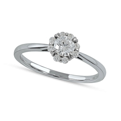 0.50 CT. T.W. Natural Diamond Frame Engagement Ring in Solid 10K White Gold (J/I3)
